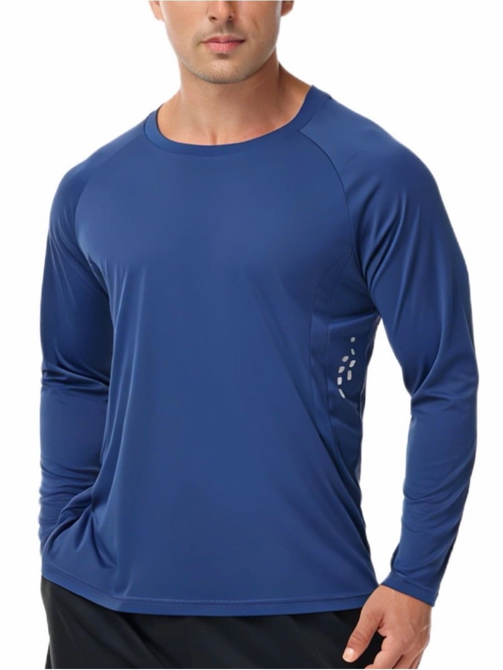 Long-Sleeve Men's Swim Rash Guard - Navy Blue